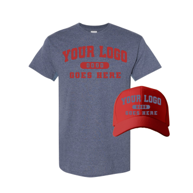 Combo C1201 Red / Heather Navy Tee